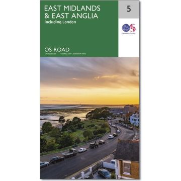 Carte routière East Midlands East Anglia 1:250 000 / OS Road Map 5 
