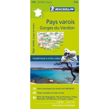 Carte routière Michelin 114 Pays varois Gorges du Verdon 1:100 000