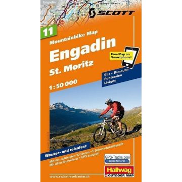 Mountainbike Map 11 Engadin / Hallwag