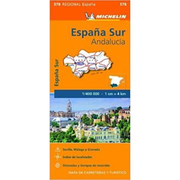 Carte routière Michelin 578 Espana Sur Andalucia 1:400 000