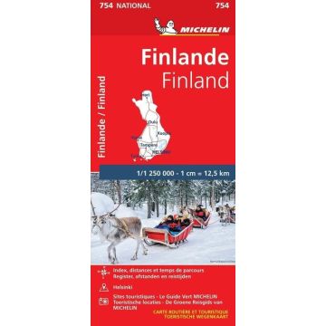 Carte routière Michelin 754 Finlande 1:1 250 000