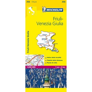 Carte routière Michelin 356 Friuli-Venezia Giulia 1:200 000