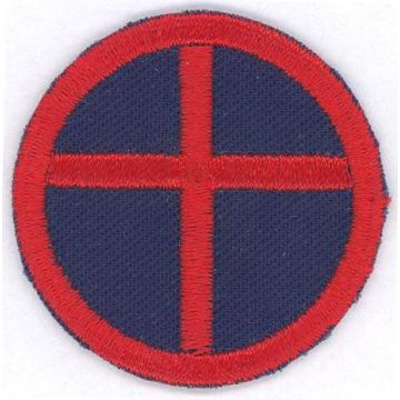 Abzeichen Buben Kreuz im Schild blau/rot