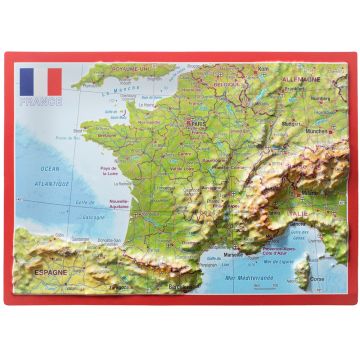 France carte postale en relief