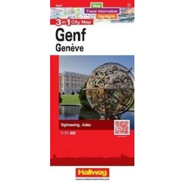 Stadtplan Genf 3in1 City Map 1:11 000 / Hallwag
