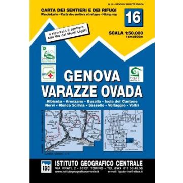 Wanderkarte IGC 16 Genova Varazze Ovada 1:50 000 