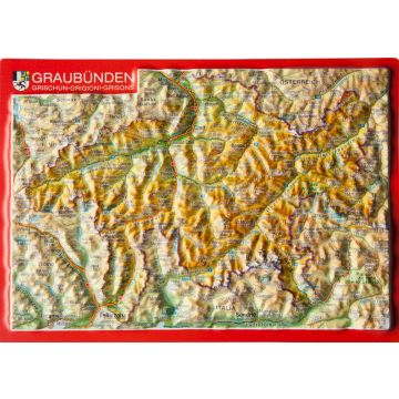 Grisons carte postale en relief
