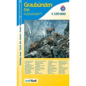 Graubünden Ost / Engadin 1:120 000 / Orell Füssli