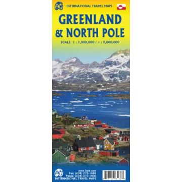 Strassenkarte Greenland 1:3 Mio. / North Pole 1:9 Mio. / ITMB