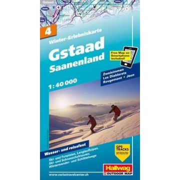 Carte pour les sports d'hiver Gstaat Saanenland 1:40 000 / Hallwag