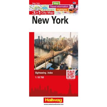 Stadtplan New York 3in1 City Map 1:18 750 / Hallwag
