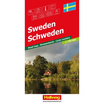 Carte routière Suède 1:750 000 / Hallwag