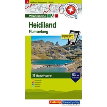 Carte pédestre 3 Heidiland 1:50 000 / Hallwag 