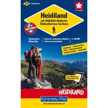 Carte pédestre 33 Heidiland 1:50 000 / Kümmerly & Frey