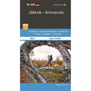 Outdoorkartan 5 Jäkkvik Ammarnäs 1:75 000 / Norstedts