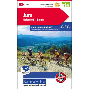Velokarte Jura Delémont Biel (3) 1:60'000