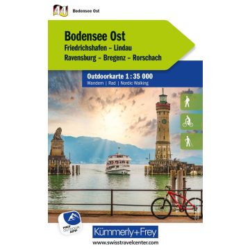 Carte de randonnée Bodensee Ost 1:35 000 / Kümmerly & Frey Outdoorkarte 44 