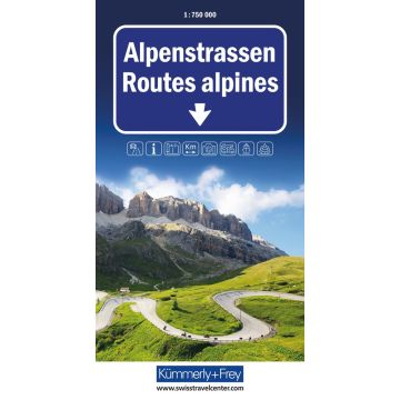 Strassenkarte Alpenstrassen 1:750 000 / Kümmerly & Frey