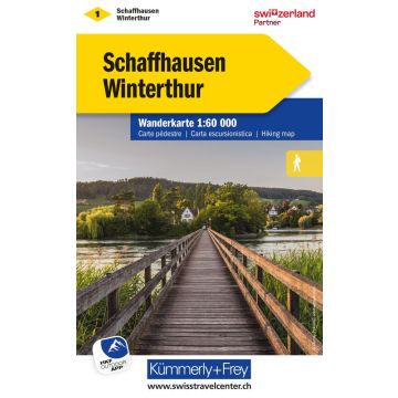 Wanderkarte 1 Schaffhausen Winterthur 1:60 000 / Kümmerly & Frey
