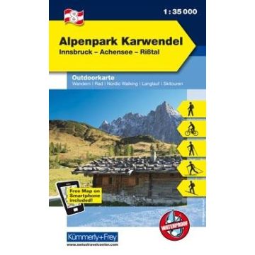 Carte de randonnée Naturpark Karwendel 1:35 000 / Kümmerly & Frey Outdoorkarte 08