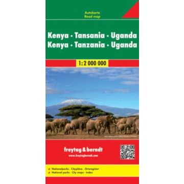Carte routière Kenya Tanzanie Ouganda 1:2 Mio. / Freytag & Berndt