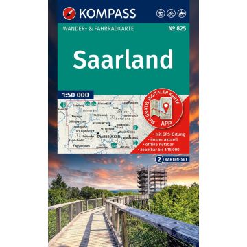 Wanderkarte Kompass 825 Saarland 1:50 000 (2 Karten im Set)