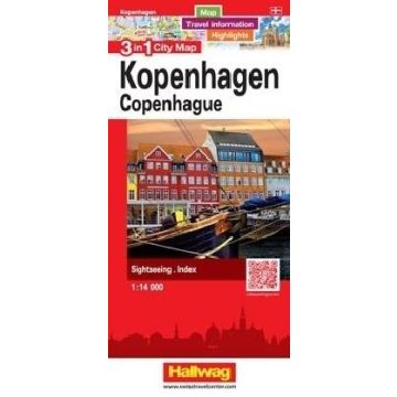 Plan de ville Copenhague 3in1 City Map 1:14 000 / Hallwag