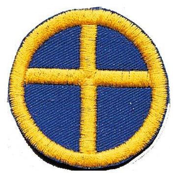 Abzeichen Buben Kreuz im Schild blau/gelb