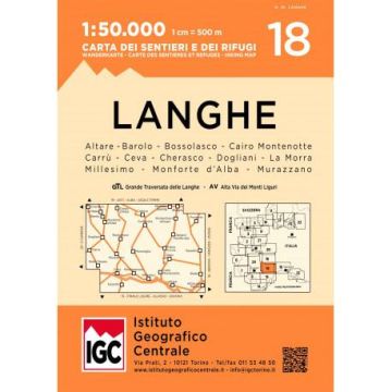 Wanderkarte IGC 18 Langhe Meridionale 1:50 000 