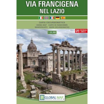 Carte de randonnée Via Francigena nel Lazio 1:50 000 / LAC