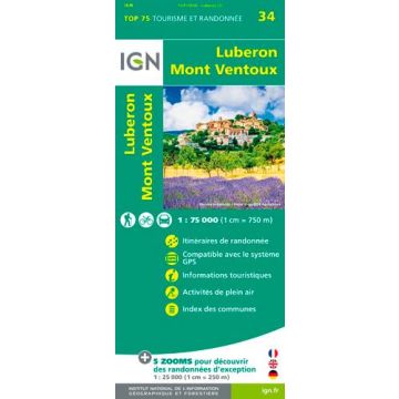 Freizeitkarte IGN Top 75 Luberon Mont Ventoux 1:75 000