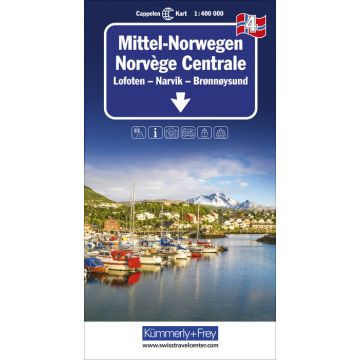 Strassenkarte Norwegen 4 Mittel-Norwegen Lofoten Narvik Bronnoysund 1:400 000 / Kümmerly & Frey
