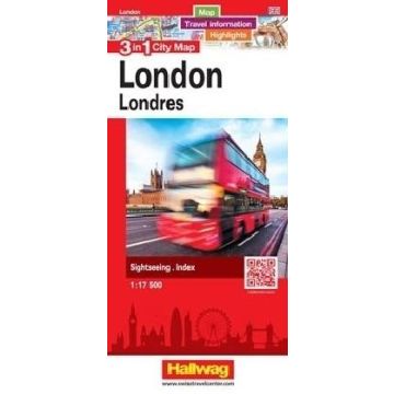 Stadtplan London 3in1 City Map 1:17 500 / Hallwag