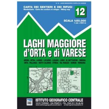 Wanderkarte IGC 12 Laghi Maggiore d Orte e di Varese 1:50 000