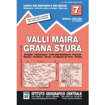 Wanderkarte IGC 7 Valli Maira Grana Stura 1:50 000 
