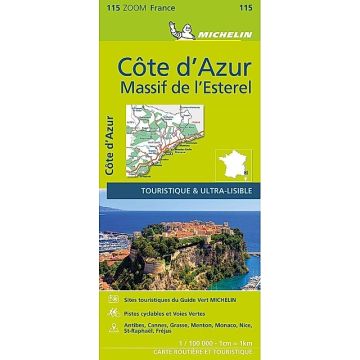Carte routière Michelin 115 Côte d'Azur Massif de l'Esterel 1:100 000