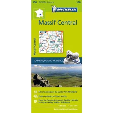 Strassenkarte Michelin 130 Massif Central 1:200 000
