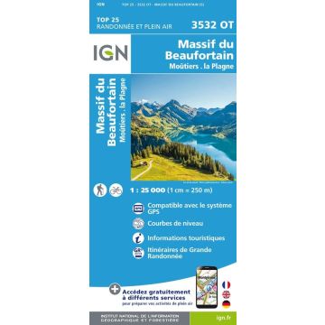 Topographische Karte IGN 3532 OT Massif du Beaufortain 1:25 000