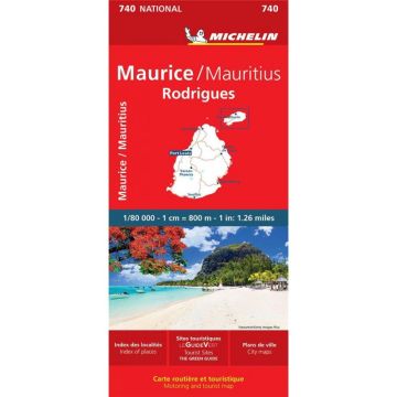Strassenkarte Michelin 740 Mauritius Maurice 1:80 000 