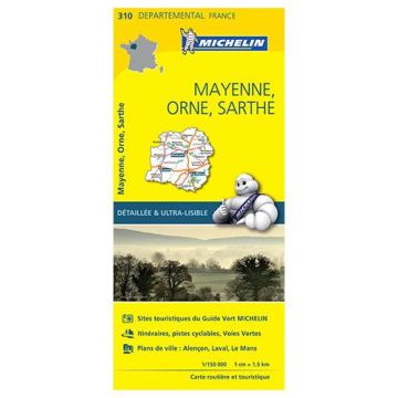 Strassenkarte Michelin 310 Mayenne Orne Sarthe 1:150 000