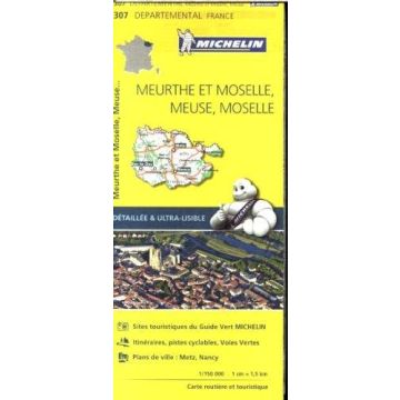 Strassenkarte Michelin 307 Meurthe et Moselle 1:150 000