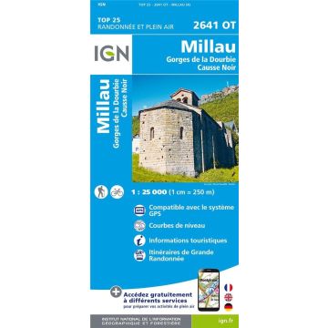 Carte topographique IGN 2641 OT Millau 1:25 000