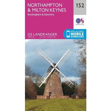 Topografische Karte OS 152 Northampton & Milton Keynes 1:50 000 / Landranger Map