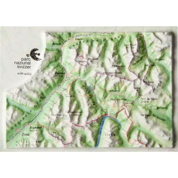 Parc national Suisse carte postale en relief