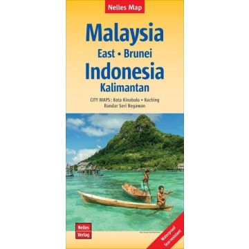 Strassenkarte Malaysia East Brunei  / Indonesia Kalimantan 1:1 500 000 / Nelles