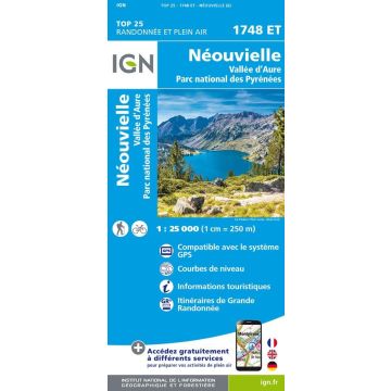 Topographische Karte IGN 1748 ET Néouvielle 1:25 000