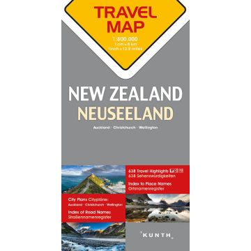 Carte routière Nouvelle-Zélande 1:800 000 / Kunth