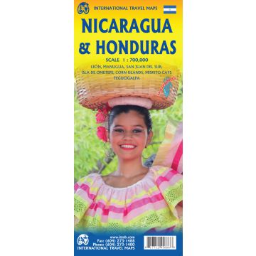 Carte routière Nicaragua & Honduras 1:700 000 / ITMB