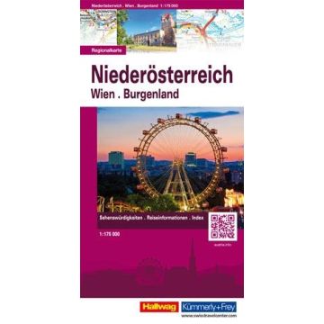 Carte routière Niederösterreich Wien Burgenland 1:175 000 / Hallwag