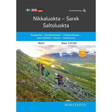 Outdoorkartan 2 Nikkaluokta Sarek Saltoluokta 1:75 000 / Norstedts
